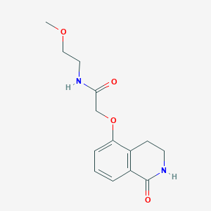 molecular formula C14H18N2O4 B2420946 N-(2-甲氧基乙基)-2-[(1-氧代-3,4-二氢-2H-异喹啉-5-基)氧基]乙酰胺 CAS No. 886932-59-8
