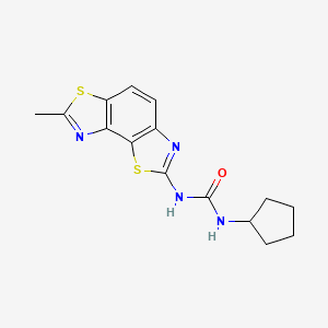 molecular formula C15H16N4OS2 B2420956 1-Cyclopentyl-3-(7-methylbenzo[1,2-d:3,4-d']bis(thiazole)-2-yl)urea CAS No. 1334374-59-2