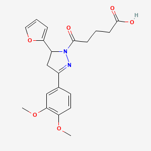 5-[5-(3,4-Dimethoxyphenyl)-3-(furan-2-yl)-3,4-dihydropyrazol-2-yl]-5-oxopentanoic acid