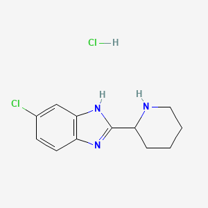 5-Chloro-2-(piperidin-2-yl)-1H-1,3-benzodiazole hydrochloride