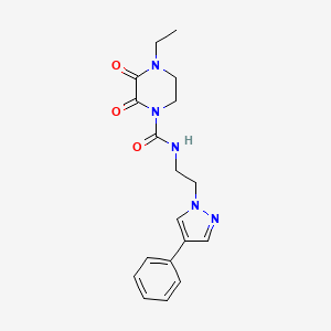 4-ethyl-2,3-dioxo-N-(2-(4-phenyl-1H-pyrazol-1-yl)ethyl)piperazine-1-carboxamide