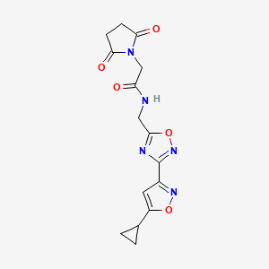 N-((3-(5-cyclopropylisoxazol-3-yl)-1,2,4-oxadiazol-5-yl)methyl)-2-(2,5-dioxopyrrolidin-1-yl)acetamide