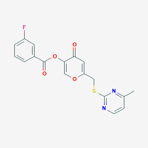 [6-[(4-Methylpyrimidin-2-yl)sulfanylmethyl]-4-oxopyran-3-yl] 3-fluorobenzoate