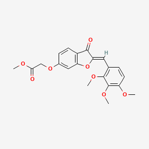 molecular formula C21H20O8 B2420991 (Z)-methyl 2-((3-oxo-2-(2,3,4-trimethoxybenzylidene)-2,3-dihydrobenzofuran-6-yl)oxy)acetate CAS No. 620547-62-8