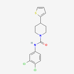molecular formula C16H16Cl2N2OS B2421000 N-(3,4-dichlorophenyl)-4-(thiophen-2-yl)piperidine-1-carboxamide CAS No. 1396716-79-2