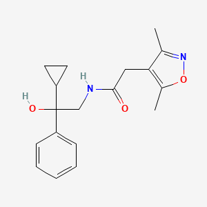 molecular formula C18H22N2O3 B2421002 N-(2-cyclopropyl-2-hydroxy-2-phenylethyl)-2-(3,5-dimethylisoxazol-4-yl)acetamide CAS No. 2034554-89-5