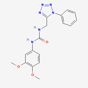 molecular formula C17H18N6O3 B2421009 1-(3,4-二甲氧基苯基)-3-((1-苯基-1H-四唑-5-基)甲基)脲 CAS No. 951547-51-6