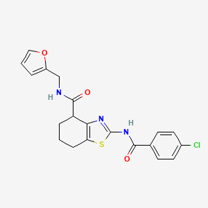 2-(4-chlorobenzamido)-N-(furan-2-ylmethyl)-4,5,6,7-tetrahydrobenzo[d]thiazole-4-carboxamide