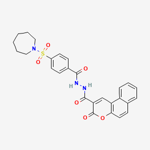 N'-(4-(azepan-1-ylsulfonyl)benzoyl)-3-oxo-3H-benzo[f]chromene-2-carbohydrazide