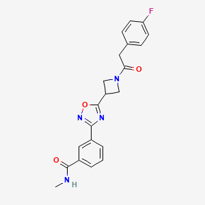 3-(5-(1-(2-(4-fluorophenyl)acetyl)azetidin-3-yl)-1,2,4-oxadiazol-3-yl)-N-methylbenzamide