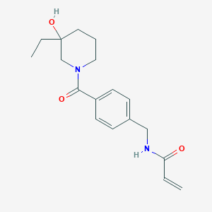 N-[[4-(3-Ethyl-3-hydroxypiperidine-1-carbonyl)phenyl]methyl]prop-2-enamide