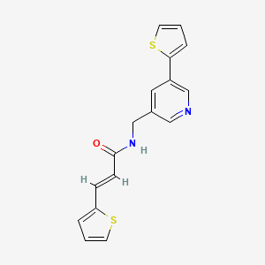 (E)-3-(thiophen-2-yl)-N-((5-(thiophen-2-yl)pyridin-3-yl)methyl)acrylamide