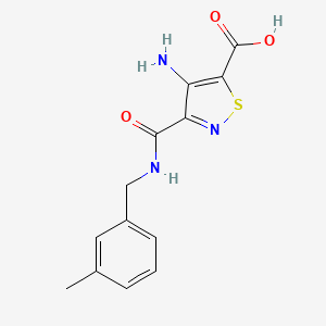 molecular formula C13H13N3O3S B2421048 4-Amino-3-[(3-methylphenyl)methylcarbamoyl]-1,2-thiazole-5-carboxylic acid CAS No. 2320421-19-8