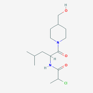 2-Chloro-N-[1-[4-(hydroxymethyl)piperidin-1-yl]-4-methyl-1-oxopentan-2-yl]propanamide