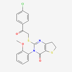 2-((2-(4-chlorophenyl)-2-oxoethyl)thio)-3-(2-methoxyphenyl)-6,7-dihydrothieno[3,2-d]pyrimidin-4(3H)-one