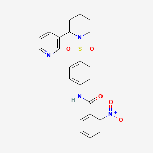 molecular formula C23H22N4O5S B2421051 2-nitro-N-[4-(2-pyridin-3-ylpiperidin-1-yl)sulfonylphenyl]benzamide CAS No. 393834-91-8
