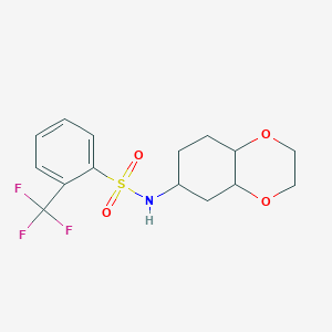 molecular formula C15H18F3NO4S B2421054 N-(octahydrobenzo[b][1,4]dioxin-6-yl)-2-(trifluoromethyl)benzenesulfonamide CAS No. 1902896-18-7