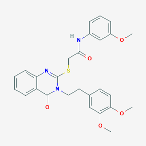 2-[3-[2-(3,4-dimethoxyphenyl)ethyl]-4-oxoquinazolin-2-yl]sulfanyl-N-(3-methoxyphenyl)acetamide