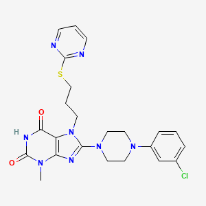 8-[4-(3-Chlorophenyl)piperazin-1-yl]-3-methyl-7-(3-pyrimidin-2-ylsulfanylpropyl)purine-2,6-dione