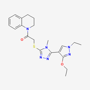 1-(3,4-dihydroquinolin-1(2H)-yl)-2-((5-(3-ethoxy-1-ethyl-1H-pyrazol-4-yl)-4-methyl-4H-1,2,4-triazol-3-yl)thio)ethanone