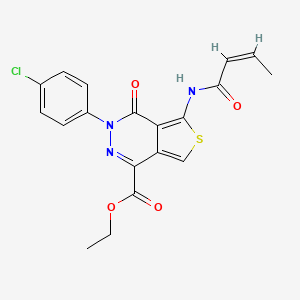 molecular formula C19H16ClN3O4S B2421063 (Z)-ethyl 5-(but-2-enamido)-3-(4-chlorophenyl)-4-oxo-3,4-dihydrothieno[3,4-d]pyridazine-1-carboxylate CAS No. 851950-94-2