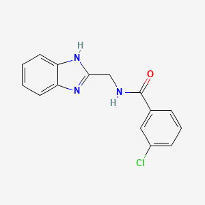 molecular formula C15H12ClN3O B2421064 N-(1H-苯并咪唑-2-基甲基)-3-氯苯甲酰胺 CAS No. 338410-77-8