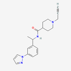 1-Prop-2-ynyl-N-[1-(3-pyrazol-1-ylphenyl)ethyl]piperidine-4-carboxamide
