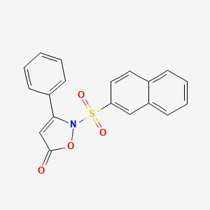 molecular formula C19H13NO4S B2421077 2-(2-naphthylsulfonyl)-3-phenyl-5(2H)-isoxazolone CAS No. 303987-08-8