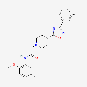 N-(2-methoxy-5-methylphenyl)-2-{4-[3-(3-methylphenyl)-1,2,4-oxadiazol-5-yl]piperidin-1-yl}acetamide