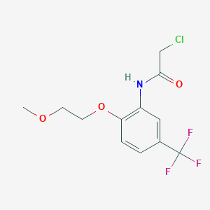 molecular formula C12H13ClF3NO3 B2421082 2-氯-N-[2-(2-甲氧基乙氧基)-5-(三氟甲基)苯基]乙酰胺 CAS No. 80910-70-9
