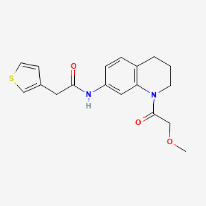 molecular formula C18H20N2O3S B2421089 N-(1-(2-methoxyacetyl)-1,2,3,4-tetrahydroquinolin-7-yl)-2-(thiophen-3-yl)acetamide CAS No. 1796959-86-8