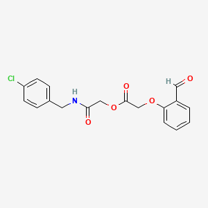 molecular formula C18H16ClNO5 B2421093 [2-[(4-Chlorophenyl)methylamino]-2-oxoethyl] 2-(2-formylphenoxy)acetate CAS No. 730968-83-9