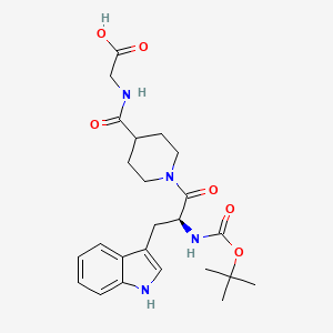 molecular formula C24H32N4O6 B2421100 N-({1-[N-(tert-butoxycarbonyl)-L-tryptophyl]piperidin-4-yl}carbonyl)glycine CAS No. 956976-65-1