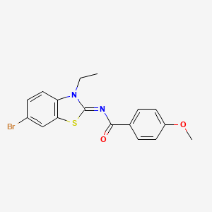 molecular formula C17H15BrN2O2S B2421104 (E)-N-(6-溴-3-乙基苯并[d]噻唑-2(3H)-亚甲基)-4-甲氧基苯甲酰胺 CAS No. 865544-29-2
