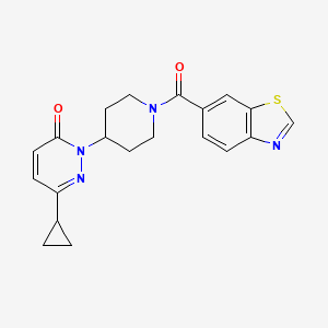 molecular formula C20H20N4O2S B2421107 2-[1-(1,3-Benzothiazole-6-carbonyl)piperidin-4-yl]-6-cyclopropylpyridazin-3-one CAS No. 2310126-96-4