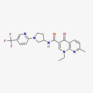 1-ethyl-7-methyl-4-oxo-N-(1-(5-(trifluoromethyl)pyridin-2-yl)pyrrolidin-3-yl)-1,4-dihydro-1,8-naphthyridine-3-carboxamide