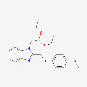 molecular formula C21H26N2O4 B2421112 1-(2,2-Diethoxyethyl)-2-[(4-methoxyphenoxy)methyl]benzimidazole CAS No. 1260676-03-6