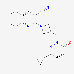 2-{3-[(3-Cyclopropyl-6-oxo-1,6-dihydropyridazin-1-yl)methyl]azetidin-1-yl}-5,6,7,8-tetrahydroquinoline-3-carbonitrile