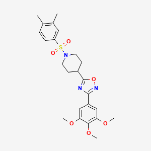 molecular formula C24H29N3O6S B2421117 1-[(3,4-Dimethylphenyl)sulfonyl]-4-[3-(3,4,5-trimethoxyphenyl)-1,2,4-oxadiazol-5-yl]piperidine CAS No. 1207049-64-6