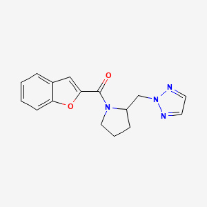 molecular formula C16H16N4O2 B2421127 2-{[1-(1-benzofuran-2-carbonyl)pyrrolidin-2-yl]methyl}-2H-1,2,3-triazole CAS No. 2097898-20-7