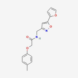 molecular formula C17H16N2O4 B2421132 N-((5-(furan-2-yl)isoxazol-3-yl)methyl)-2-(p-tolyloxy)acetamide CAS No. 1105204-81-6