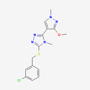 3-((3-chlorobenzyl)thio)-5-(3-methoxy-1-methyl-1H-pyrazol-4-yl)-4-methyl-4H-1,2,4-triazole