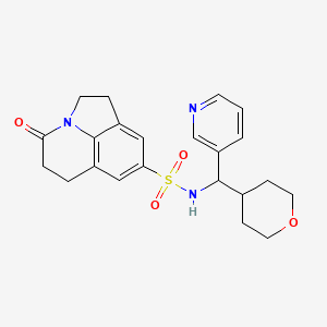 4-oxo-N-(pyridin-3-yl(tetrahydro-2H-pyran-4-yl)methyl)-2,4,5,6-tetrahydro-1H-pyrrolo[3,2,1-ij]quinoline-8-sulfonamide