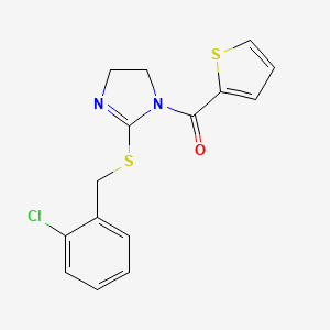 (2-((2-chlorobenzyl)thio)-4,5-dihydro-1H-imidazol-1-yl)(thiophen-2-yl)methanone