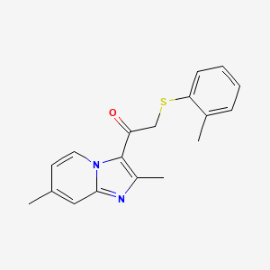1-(2,7-Dimethylimidazo[1,2-a]pyridin-3-yl)-2-[(2-methylphenyl)sulfanyl]-1-ethanone