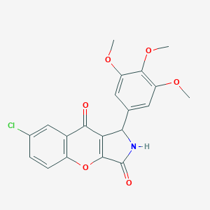molecular formula C20H16ClNO6 B242116 7-Chloro-1-(3,4,5-trimethoxyphenyl)-1,2-dihydrochromeno[2,3-c]pyrrole-3,9-dione 