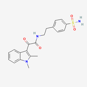 molecular formula C20H21N3O4S B2421160 2-(1,2-dimethyl-1H-indol-3-yl)-2-oxo-N-(4-sulfamoylphenethyl)acetamide CAS No. 862831-19-4