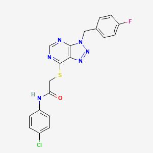 molecular formula C19H14ClFN6OS B2421162 N-(4-氯苯基)-2-((3-(4-氟苄基)-3H-[1,2,3]三唑并[4,5-d]嘧啶-7-基)硫代)乙酰胺 CAS No. 863457-71-0