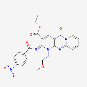 (Z)-ethyl 1-(2-methoxyethyl)-2-((4-nitrobenzoyl)imino)-5-oxo-2,5-dihydro-1H-dipyrido[1,2-a:2',3'-d]pyrimidine-3-carboxylate