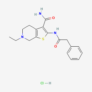 6-Ethyl-2-(2-phenylacetamido)-4,5,6,7-tetrahydrothieno[2,3-c]pyridine-3-carboxamide hydrochloride